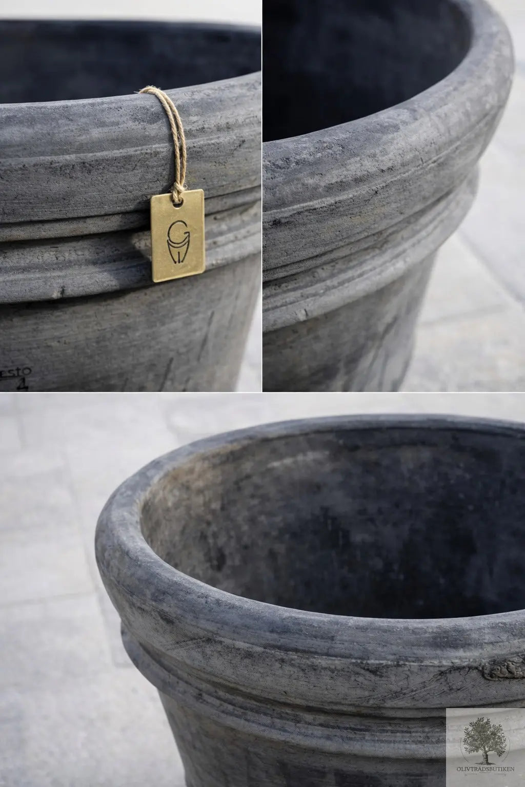 Kruka Terrakotta Grå - Toscana - 50 cm diameter - 41 cm höjd