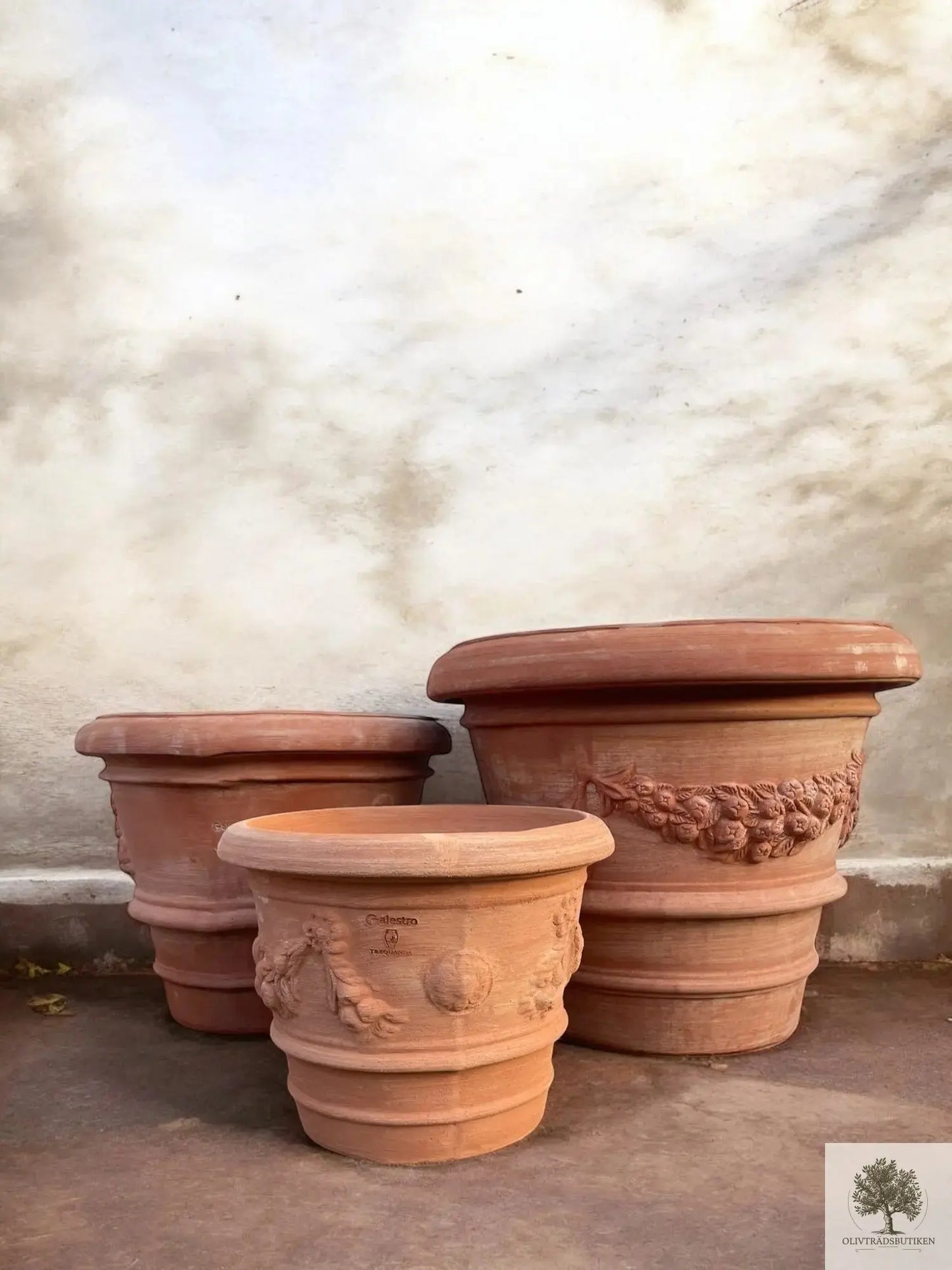 Kruka Terracotta - Impruneta Garland - 50 cm diameter - 42 cm höjd Olivträdsbutiken