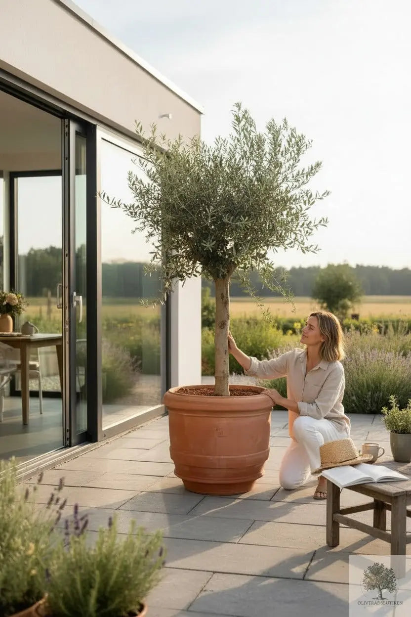 Olivträd 20 år - 180 cm höjd - 35 cm stam - 60 cm krona Olivträdsbutiken